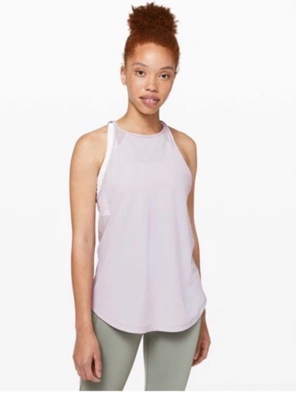 Lululemon NWT Run Off Route Tank Top Mesh Panels Iced Iris ICDI Light Lavender 4